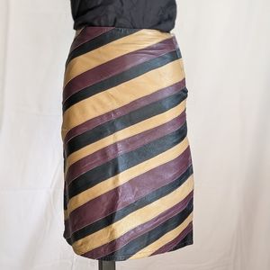 Vintage leather A-line skirt